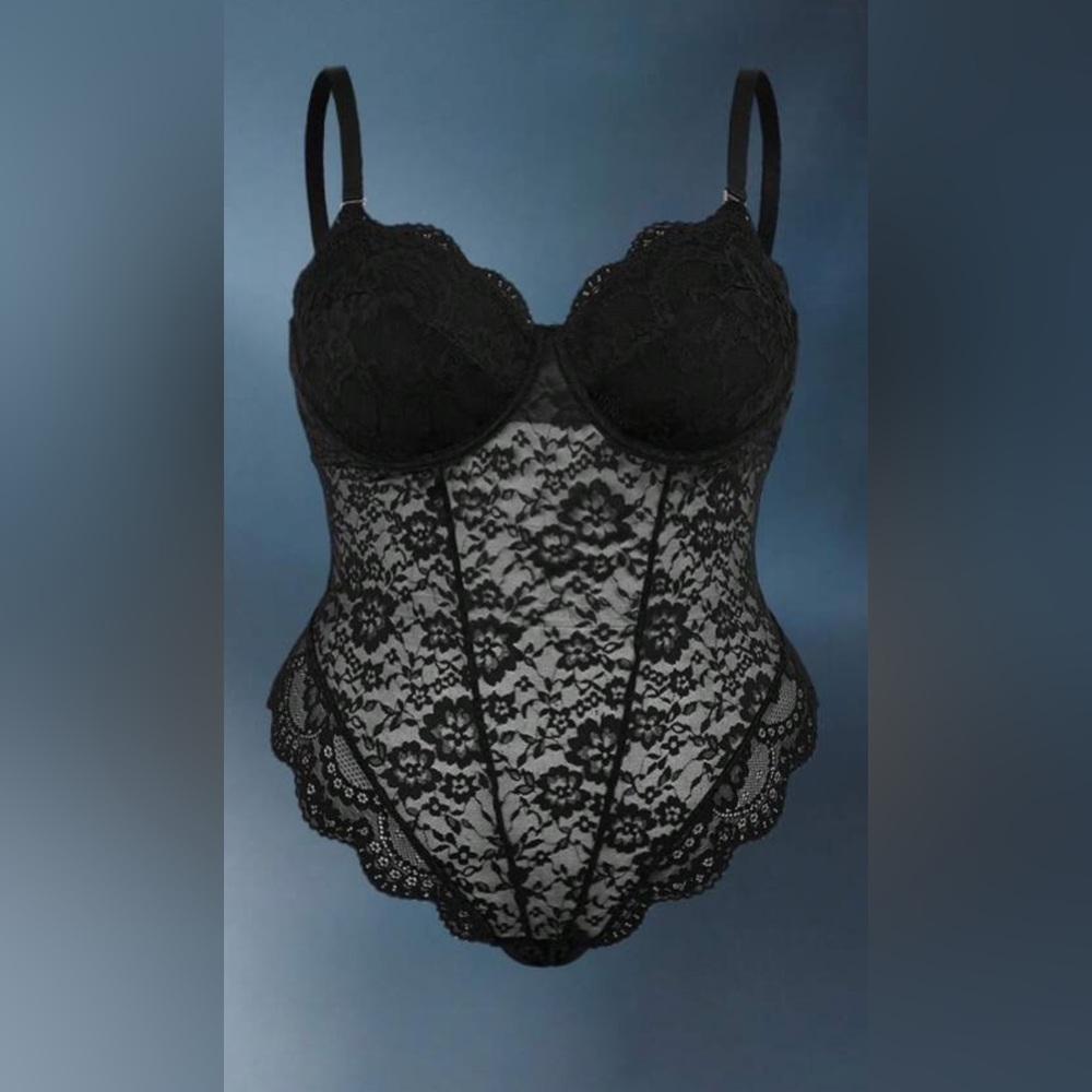 Elegant Black Lace Bodysuit